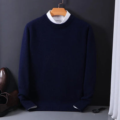 Men's Crew Neck Sweater Long Sleeves Ribbed Trim