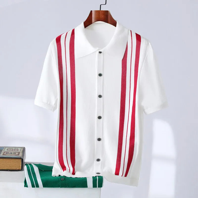 Men's Striped Polo Shirt - VibreMode
