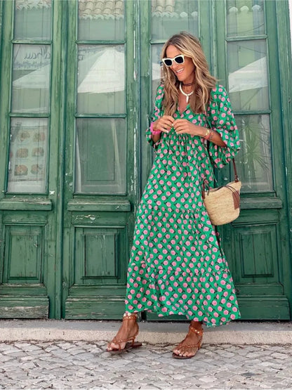 Women's Boho Floral Maxi Dress
