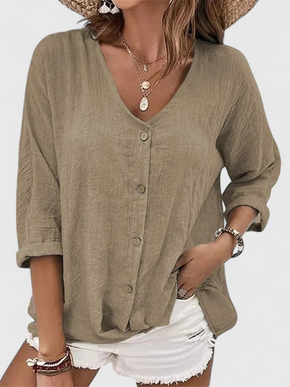 Casual Open Front V Neck Tee Shirt