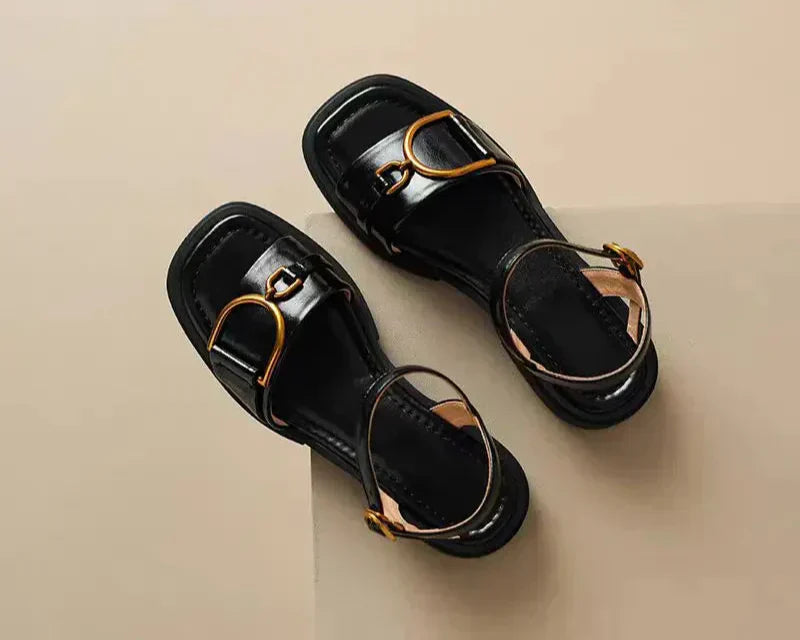Strap Buckle Flat Sandals