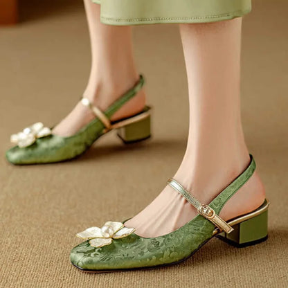 Elegant Low Heel Slingback Shoes