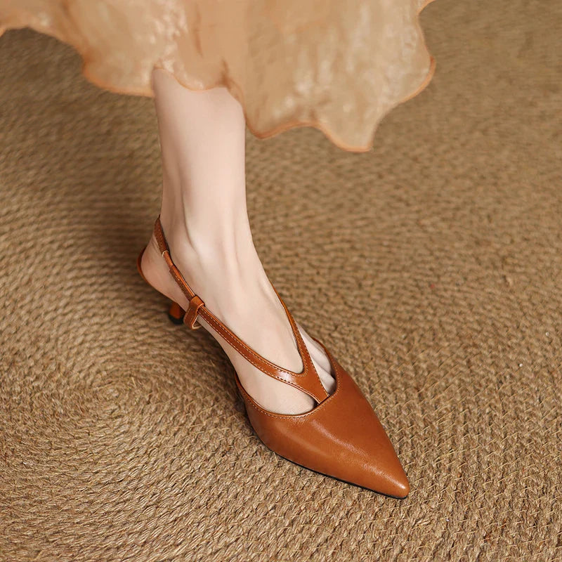 Elegant Leather Slingback Shoes