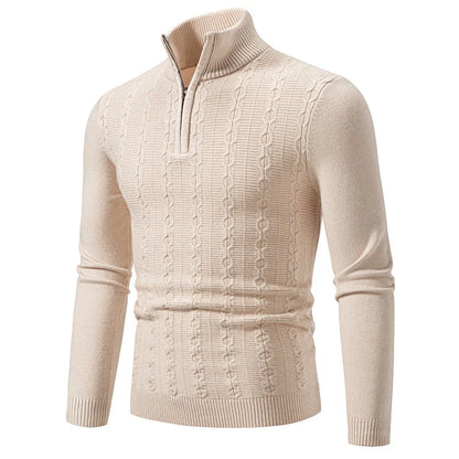 Cozy Textured Zip Up Sweater