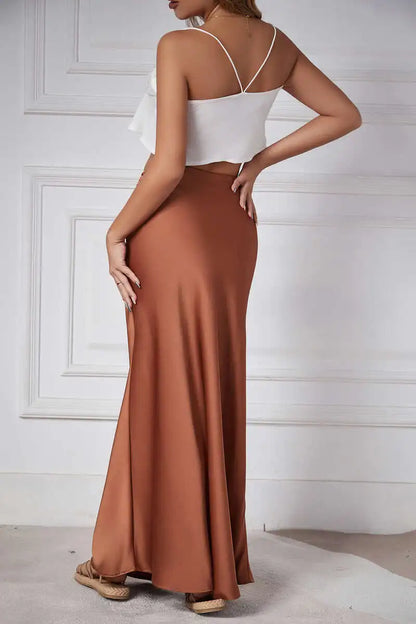 Women's Satin Maxi Skirt