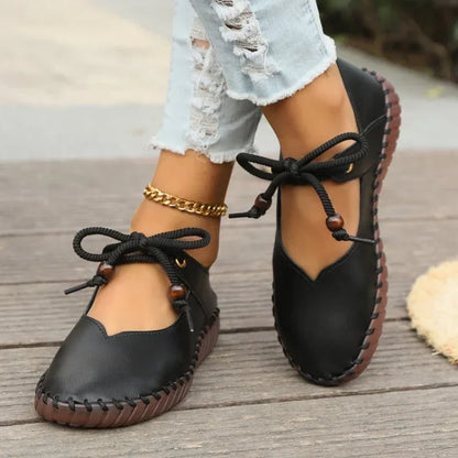 Comfortable Women's Lace-Up Sneakers - VibreMode