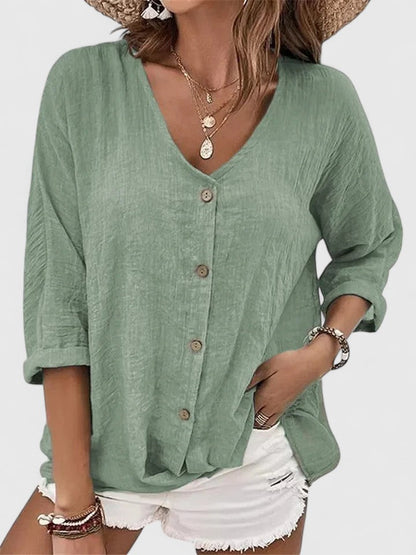 Casual Open Front V Neck Tee Shirt
