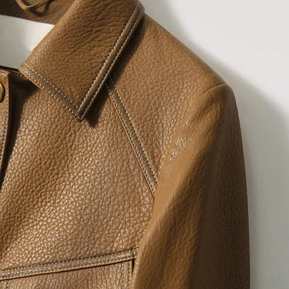 Vegan Synthetic Leather Coat