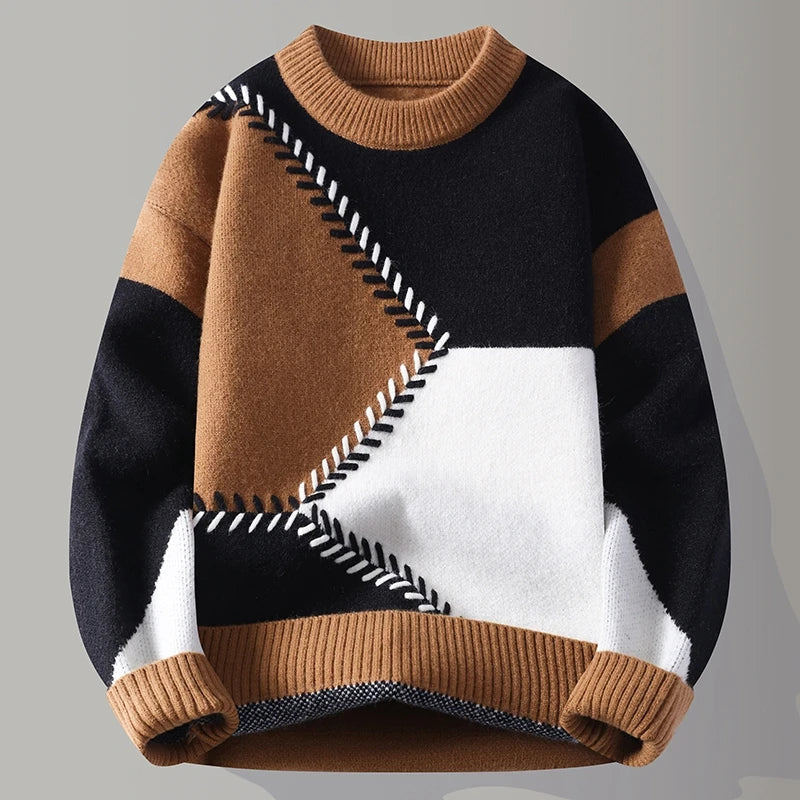 Multicolor Cable Knit Sweater
