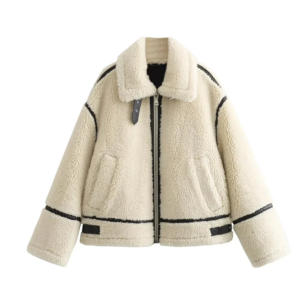 Carmelle Women's Faux Shearling Jacket - VibreMode