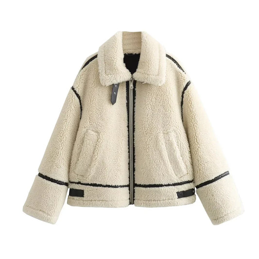Carmelle Women's Faux Shearling Jacket - VibreMode