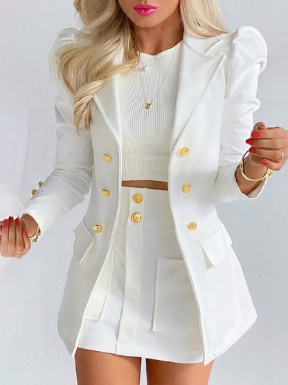 Chic Women's Suit Jacket and Skirt Set