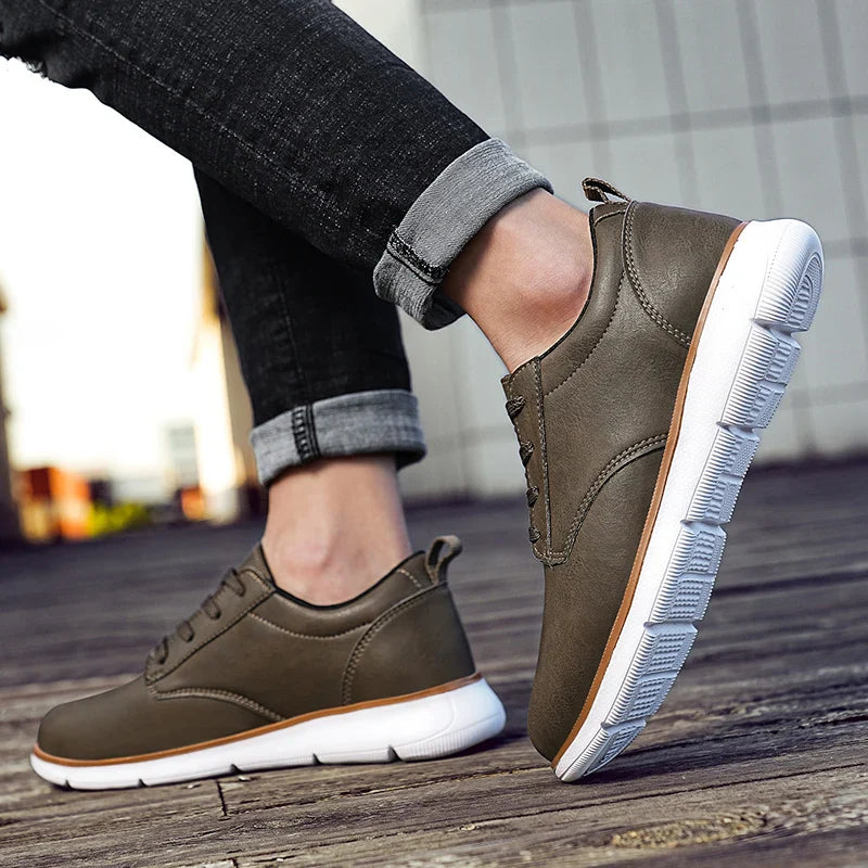 Black Leather Sneakers