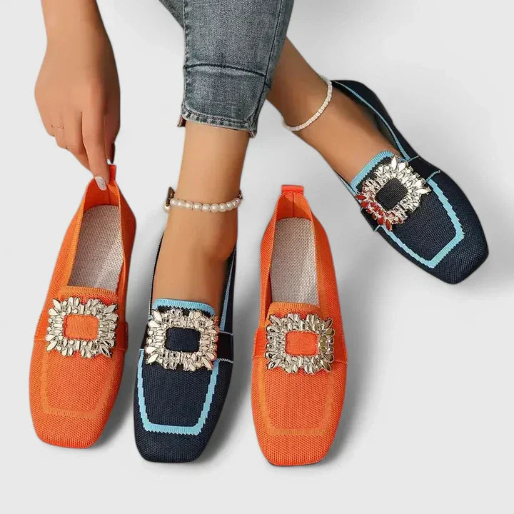Ladies Comfortable Decorative Slip On Loafers Shoes