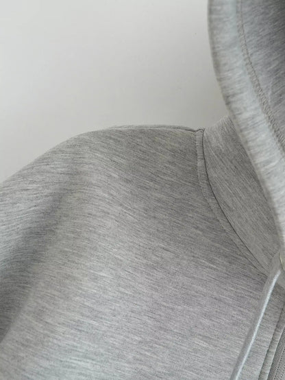 Women's Oversized Zip Hoodie Cotton Casual Grey