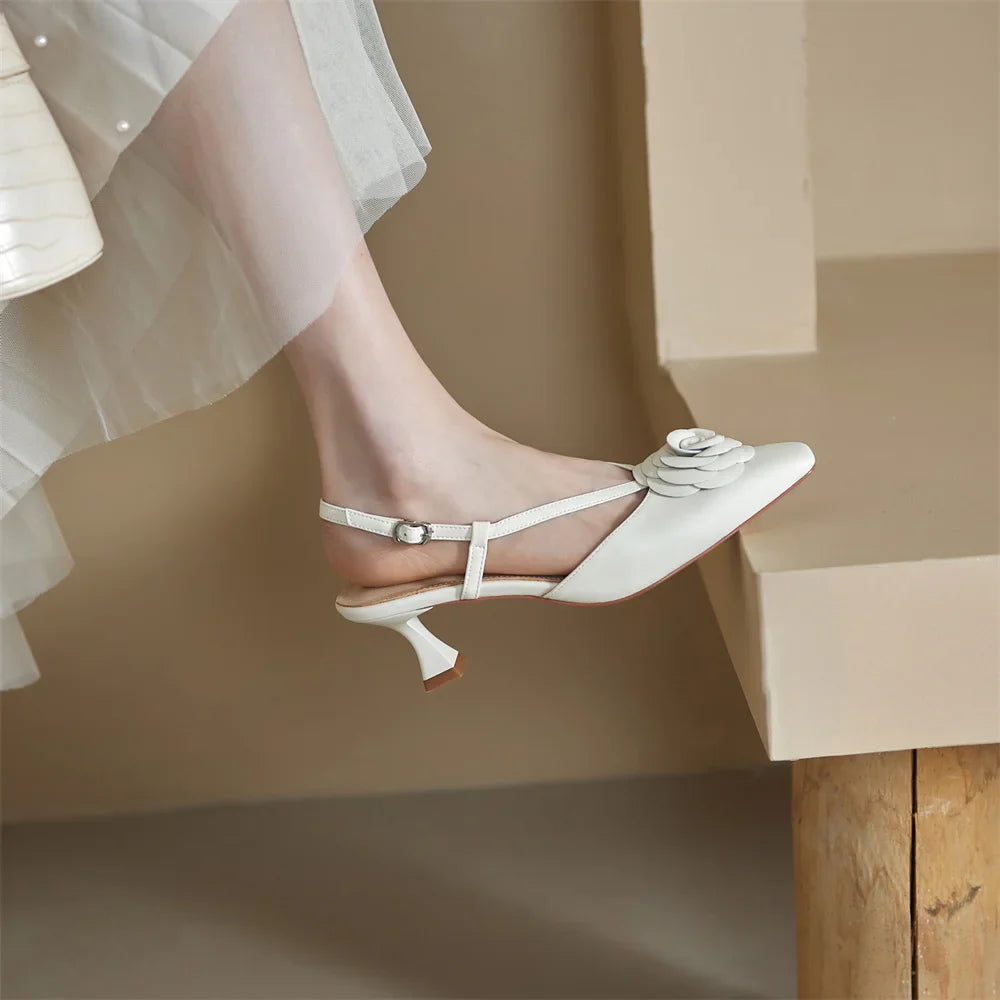 Real Leather Sling Back Shoes