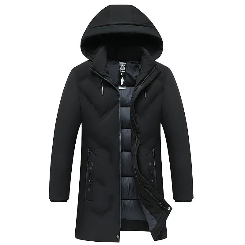Men's Hooded Parkas Jacket Thick Winter Windbreaker Coat