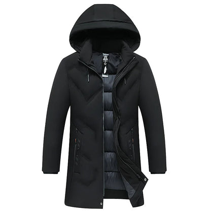 Men's Hooded Parkas Jacket Thick Winter Windbreaker Coat