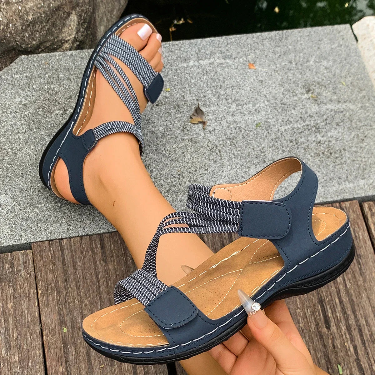 Women's Comfort Sandals Arched Footbed Adjustable Strap Comfort