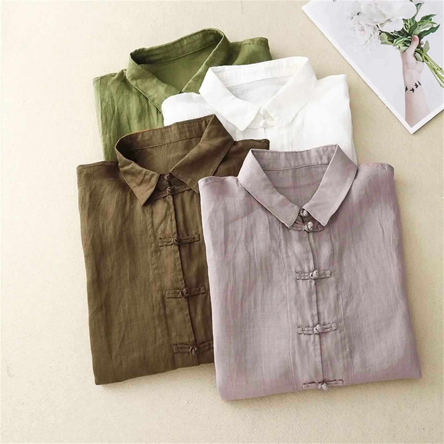 Women's Linen Blouse Juniper Summer