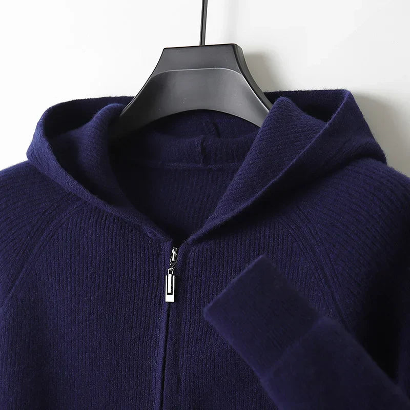 Merino Wool Zip Up Sweater