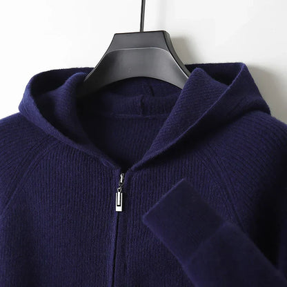 Merino Wool Zip Up Sweater