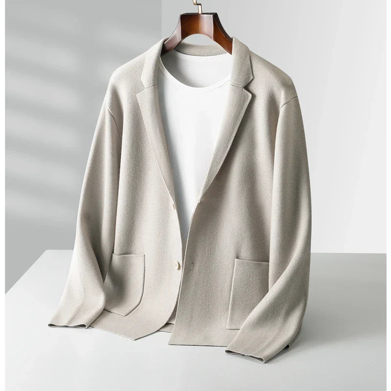 Soft Pure Wool Crew Neck Cardigan