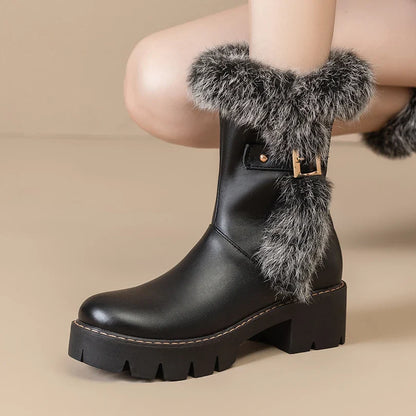 Women's Block Heel Winter Boots - VibreMode