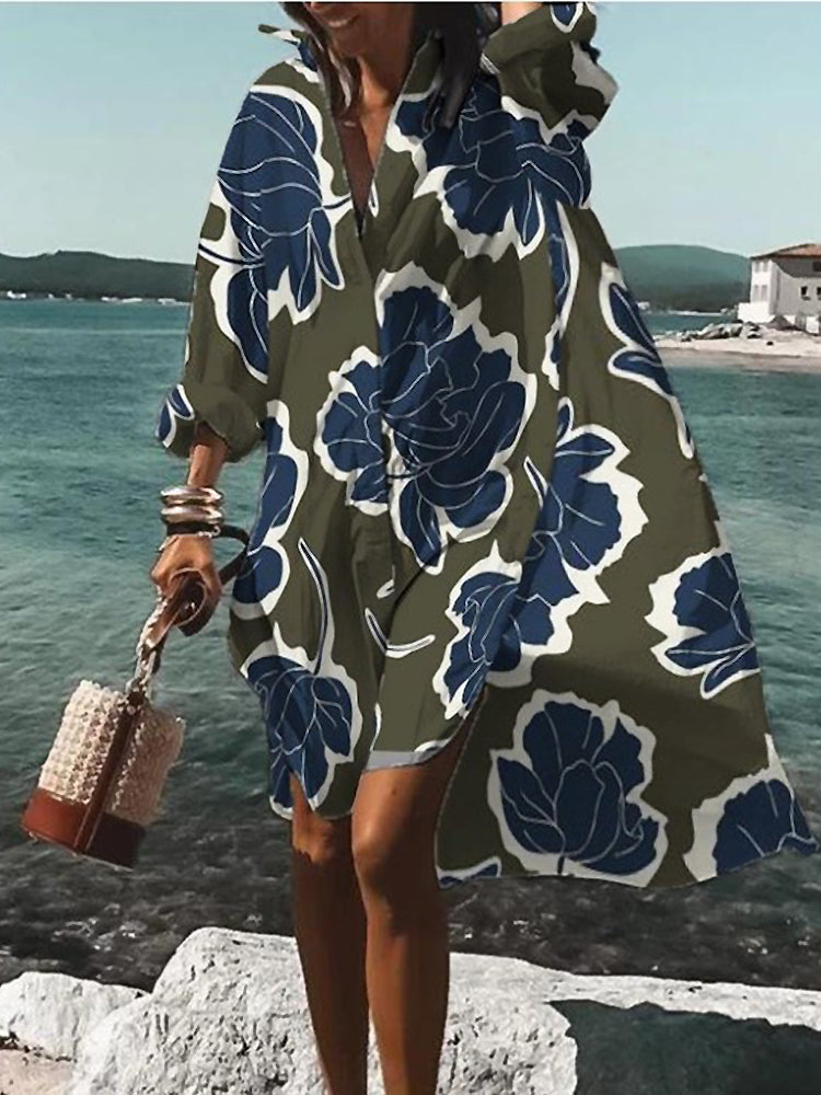 Casual Sunny Midi Dress Shirt