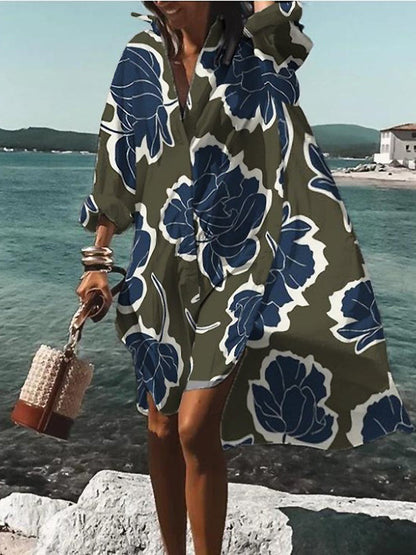 Casual Sunny Midi Dress Shirt