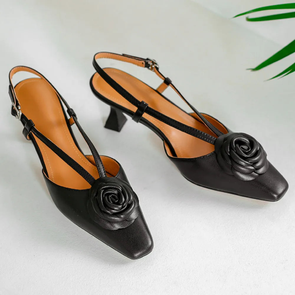 Real Leather Sling Back Shoes