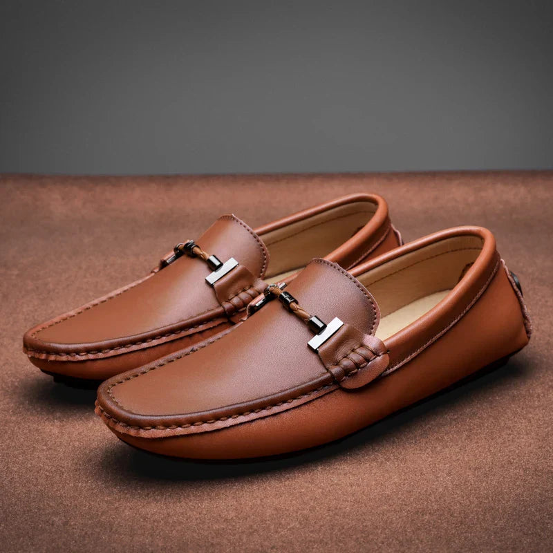 Italian Style Leather Slip On Shoes - VibreMode