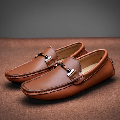 Italian Style Leather Slip On Shoes - VibreMode