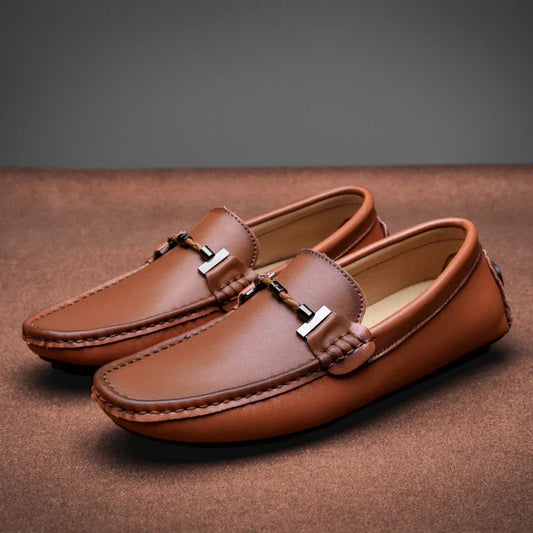 Italian Style Leather Slip On Shoes - VibreMode