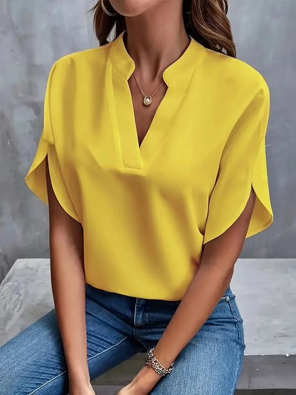 Women's Tailored V-Neck Blouse