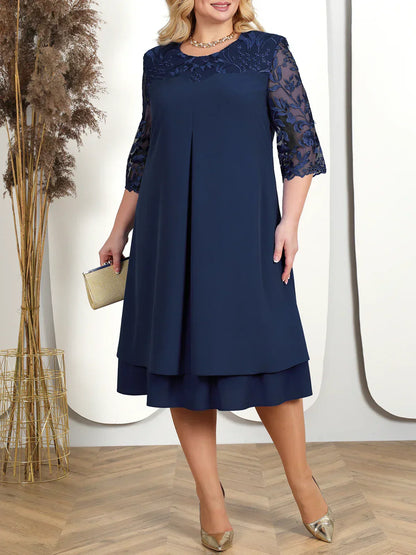 Elegant Plus Size Embroidered Formal Dress
