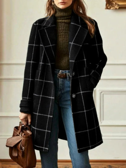 Valeria Women's Wool Plaid Coat
