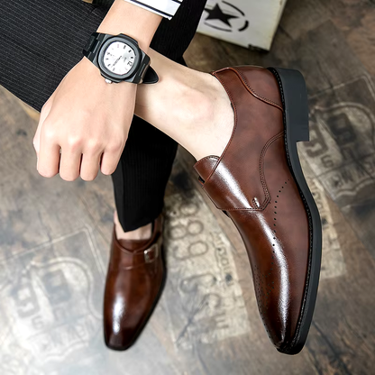 Men's Single Strap Buckle Dress Shoes
