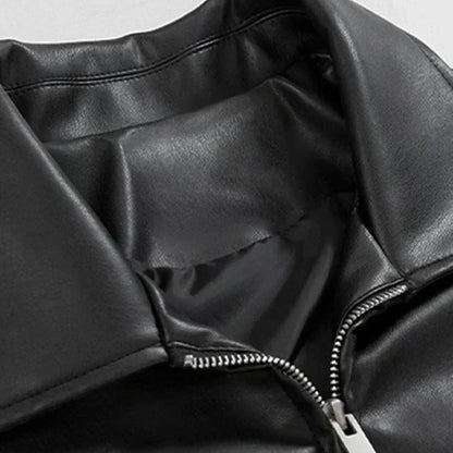 Men's Large Faux Leather Aviator Jacket