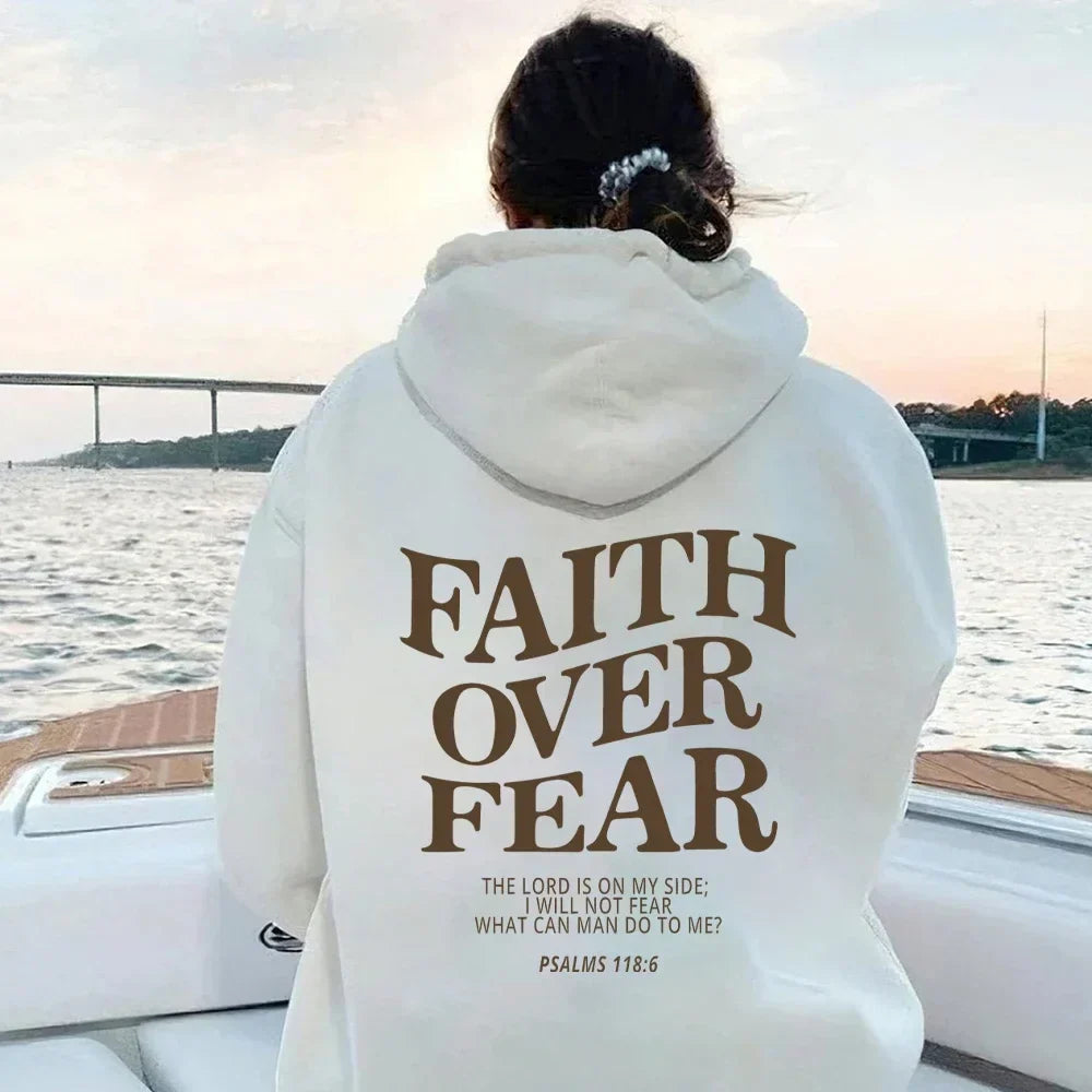 Women's Oversized Hoodie Bible Verse Print Sweatshirt