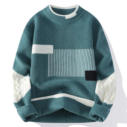 Men's Color Block Crew Neck Sweater