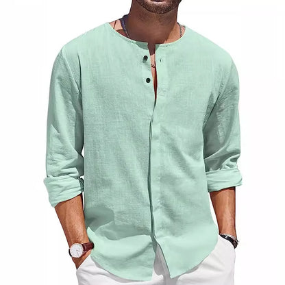 Men's Linen Henley Summer Shirt