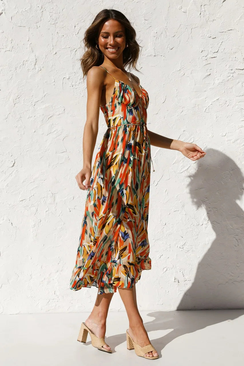 Women's Strappy Midi Dress