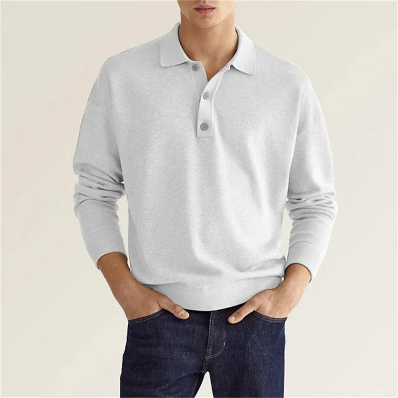 Classic Men's Relaxed Fit Knit Polo Shirt - VibreMode