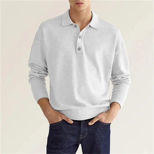 Classic Men's Relaxed Fit Knit Polo Shirt - VibreMode