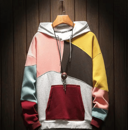 Multicolor Fleece Pullover Hoodie