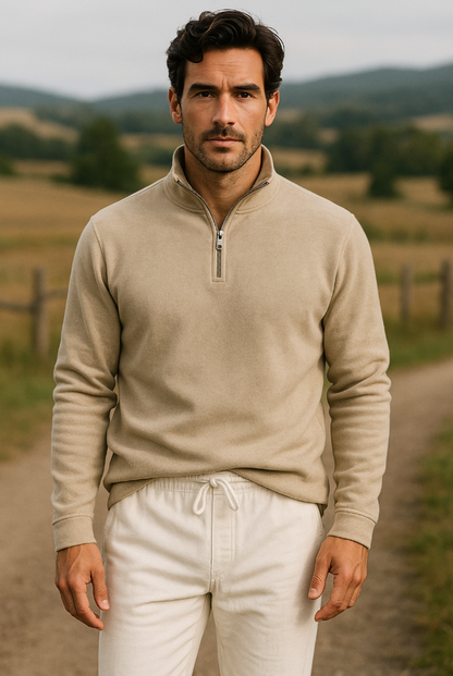 Men's Classic Fleece Quarter Zip Sweater