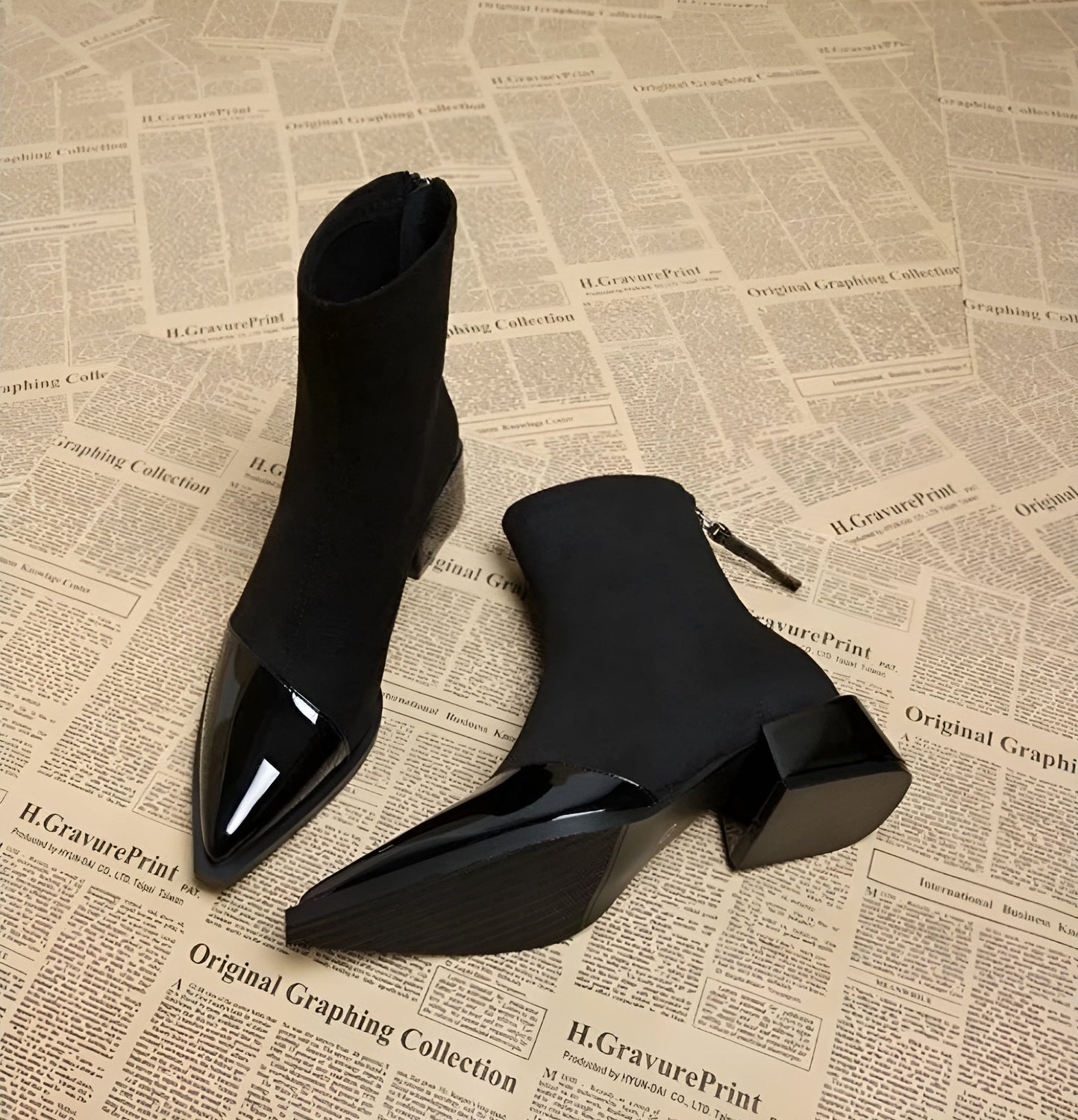 Warm Women's Low Heel Ankle Boots