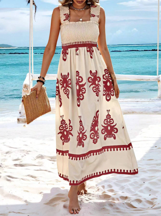 Lauren Women's Bohemian Long Dress High-Quality Fabric