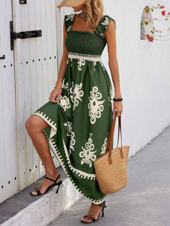 Lauren Women's Bohemian Long Dress High-Quality Fabric